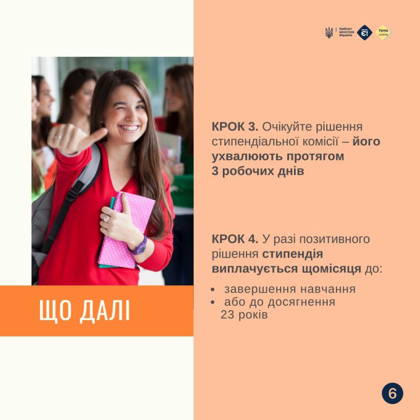 Изображение Як оформити соціальну стипендію для студентів: інфографіка